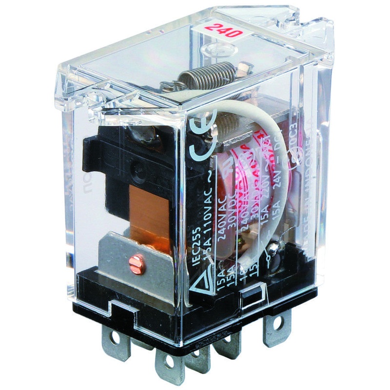OMRON INDUSTRIAL AUTOMATION LY2F-DC24 RELAY, DPDT, 120VAC, 28VDC, 15A