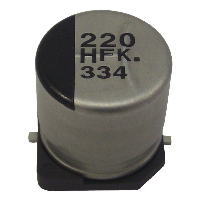 Panasonic EEEFK0J332AQ EEEFK0J332AQ SMD Aluminium Electrolytic Capacitor Radial Can – 3300 F 6.3 V 5000 Hours @ 105C Polar