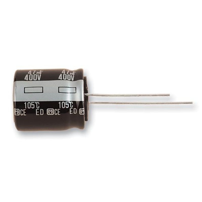 PANASONIC ELECTRONIC COMPONENTS EEUED2V470 Electrolytic Capacitor, 47 F, 350 V, ED Series,  20%, Radial Leaded, 16 mm