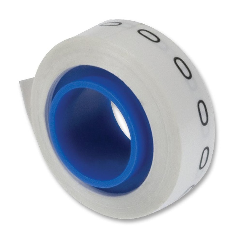 PANDUIT PMDR-0 Wire Marker, Numbered Tape, Pre Printed, 0, PET (Polyester), Black, White