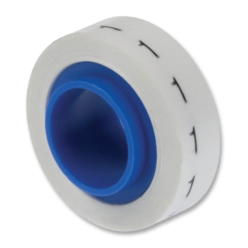 PANDUIT PMDR-1 Wire Marker, Numbered Tape, Pre Printed, 1, PET (Polyester), White, White