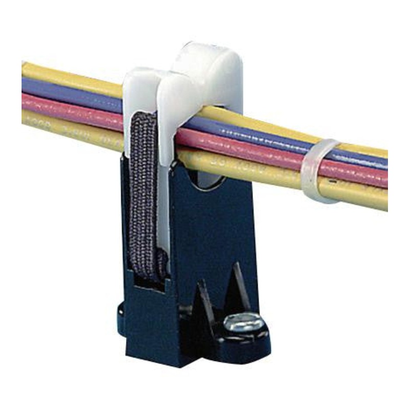 PANDUIT RER1.25-S6-X ELASTIC RETAINER, PA 66, BLK/WHT, SCREW
