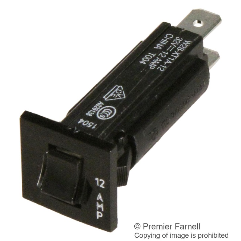 POTTER&BRUMFIELD – TE Connectivity W28XT1A1 Thermal Circuit Breaker 1 Pole 1A
