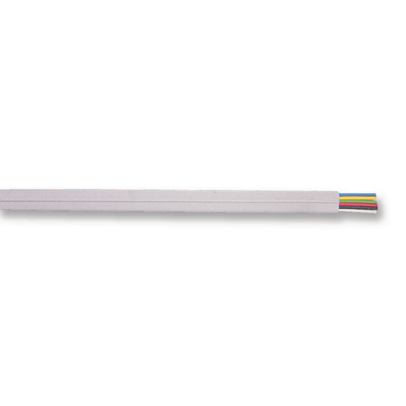 PRO POWER GC5040 Multicore Unscreened Cable, FCC68 Data, Per M, 5mm W x 2.16mm D, Grey, 4 Core, 26 AWG, 0.14 mm