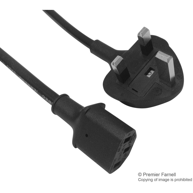 PRO Power GW-151658 Mains Cord Plug UK IEC 60320 C13 5.9 ft 1.8 m Black