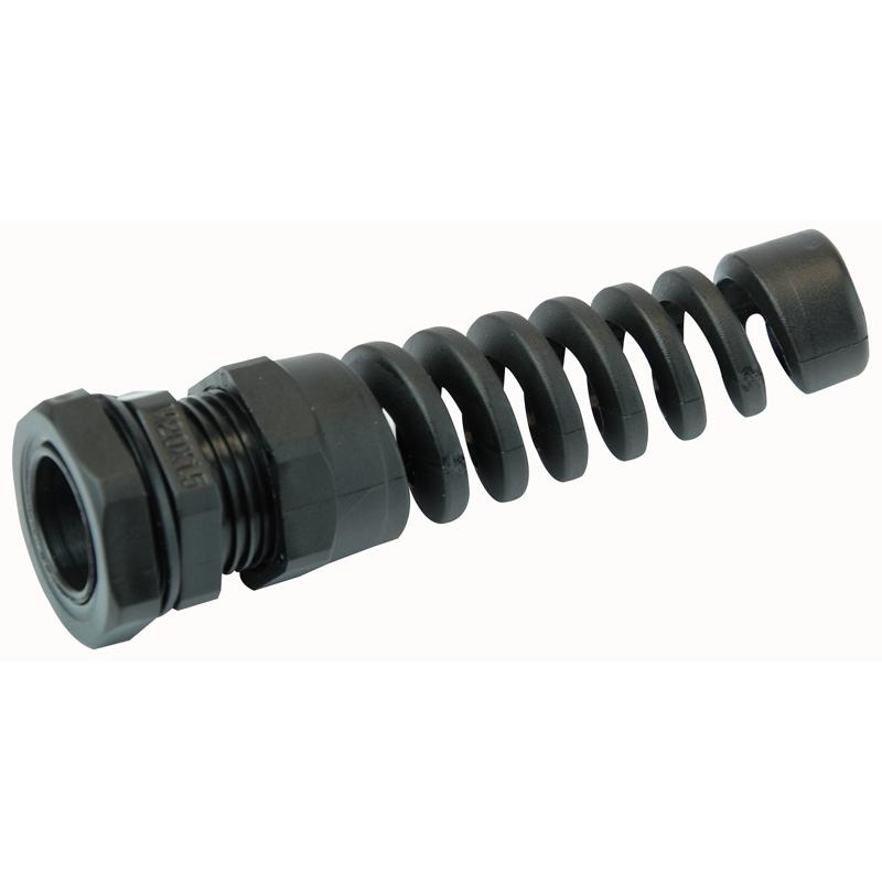 PRO Power PP001703 Cable Gland Spiral Strain Relief Metric IP68 M20 x 1.5 6 mm 12 Nylon (Polyamide) Black