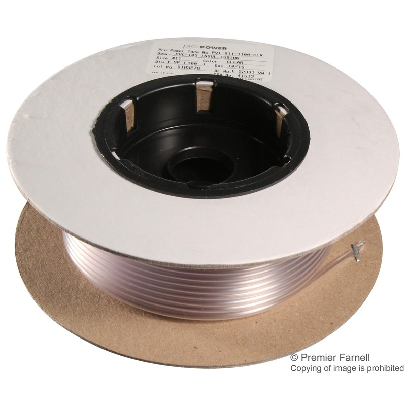 PRO POWER PVI-S11-1100-CLR SLEEVING, INSULATING, 2.41MM, TRANSPARENT, 100FT