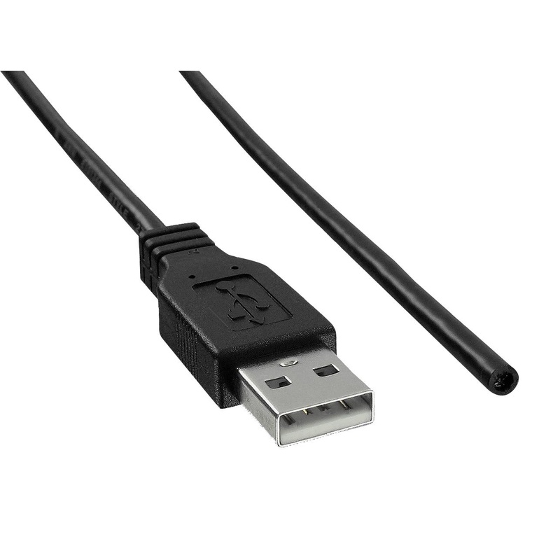 Qualtek Electronics 3021011-06 USB Cord 2.0 A PLUG-FREE END 1.83M/BLK