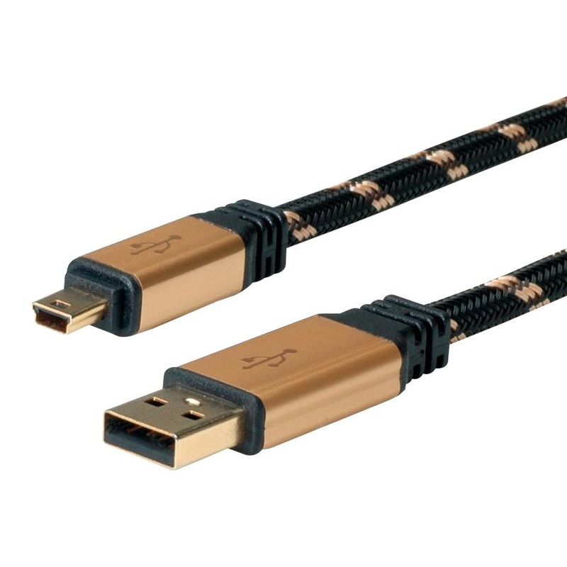 Roline 11.02.8821 USB Cable Type A Plug Mini B 800 mm 31.5  2.0 Black