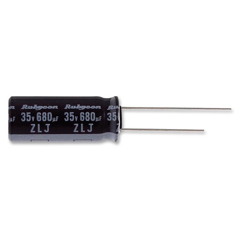 Rubycon 6.3ZLJ3300M10X25 Electrolytic Capacitor Miniature 3300 F 6.3 V  20% Radial Leaded 10000 Hours @ 105C Polar