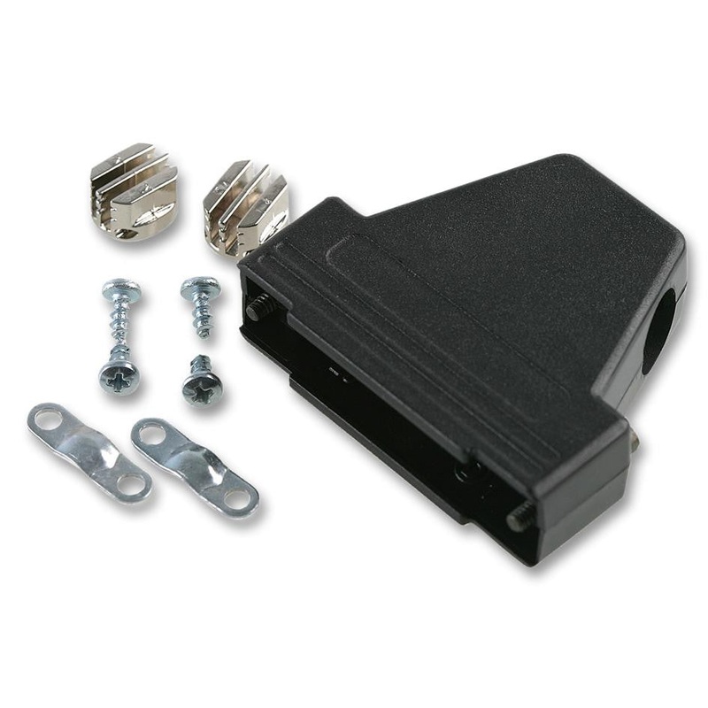 MH CONNECTORS MHTRI-P-15-K D Sub Backshell, DA, 45, 180, 45, Plastic Body