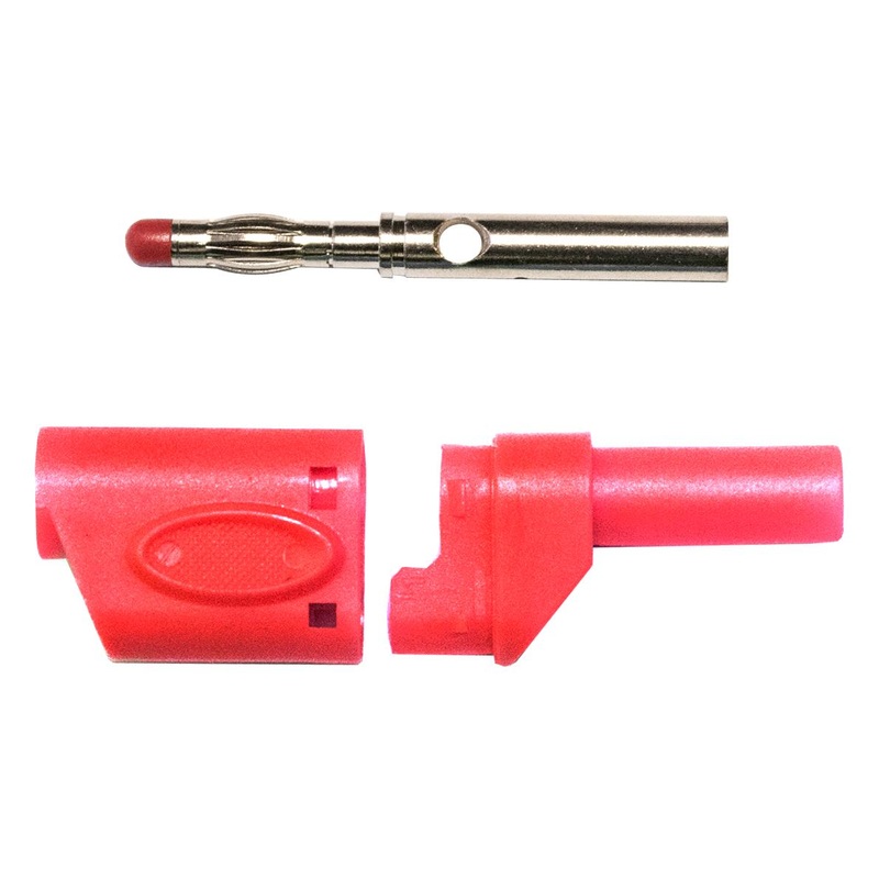 Mueller Electric BU-3110410-2 Banana Test Connector Plug Cable Mount 45 A 600 V Nickel Plated Contacts Red