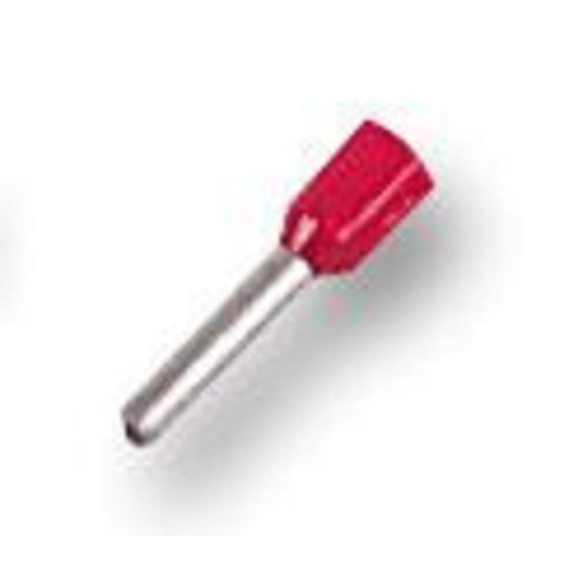 MULTICOMP E1518-L-RED Wire Ferrule, E Series, 16 AWG, 18 mm, 24 mm, Red, 1.5 mm