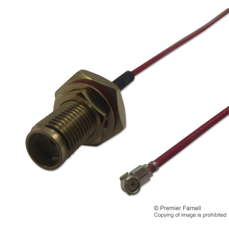 MULTICOMP MC000818 RF / Coaxial Cable Assembly, SMA Bulkhead Jack, U.FL Plug, 90, 1.37mm, 50 ohm, 3.937 , 100 mm