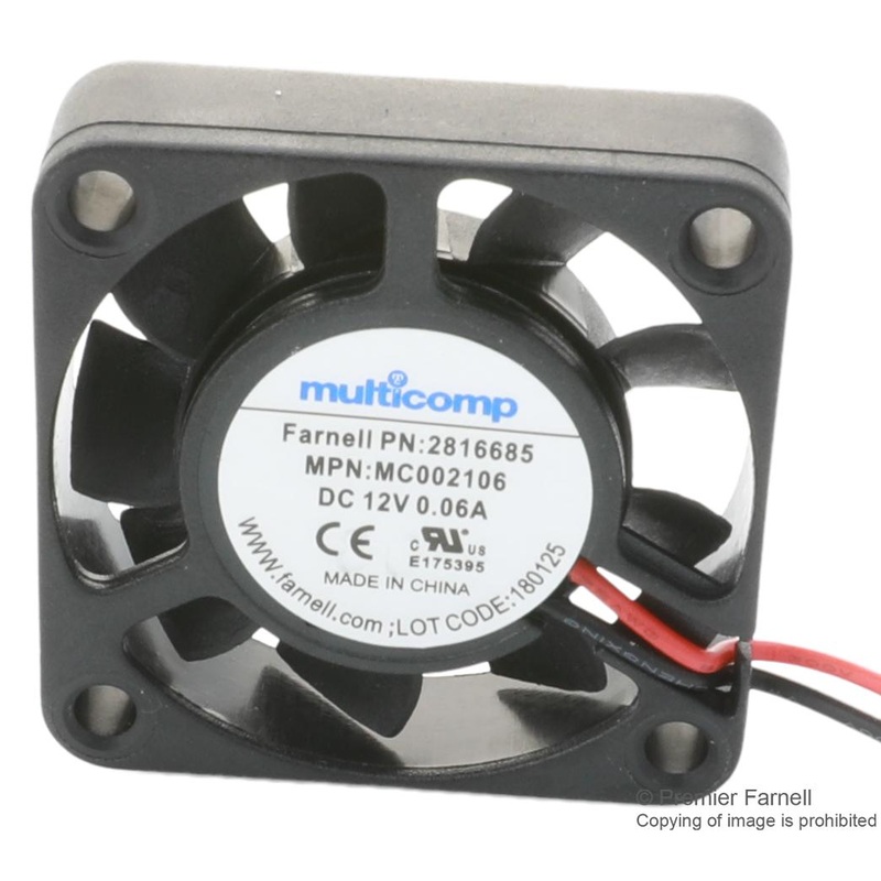 Multicomp MC002111 Axial Fan 12 V DC 50 mm 11 28.44 dBA 10.43 cu.ft/min
