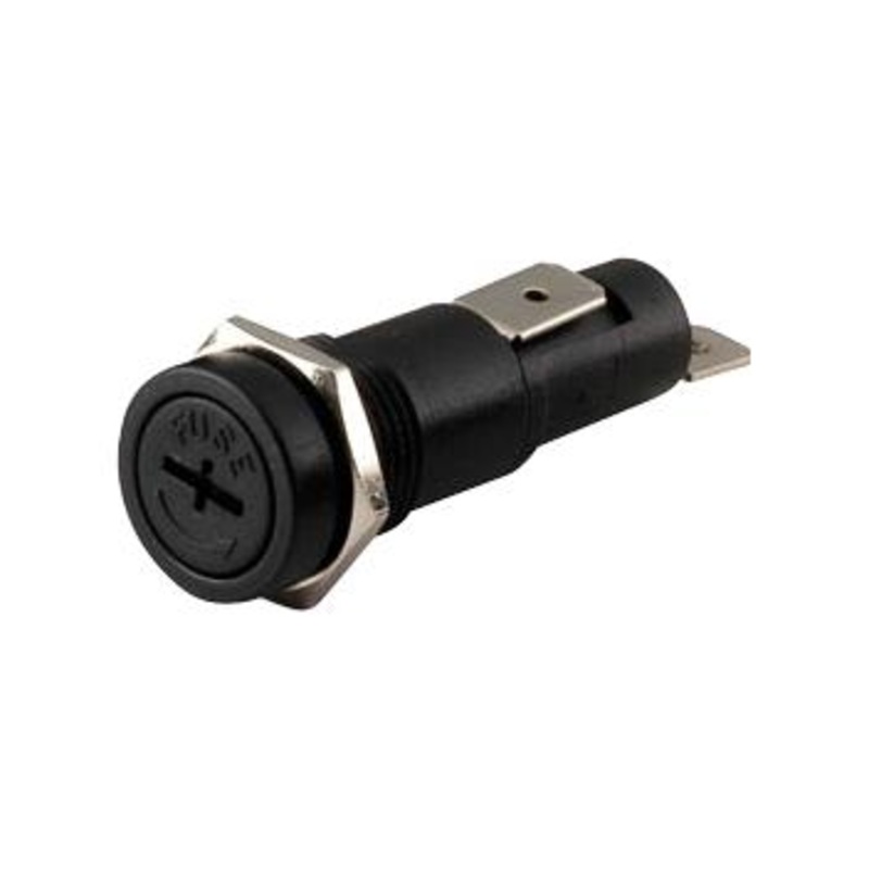 Multicomp MC002794 Fuseholder Panel Mount 250V 10A 6.35  30mm / 31.8mm Quick Connect Screwdriver Cap