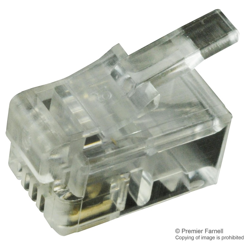 MULTICOMP MTP-44U CAT5 RJ22 MODULAR PLUG, 4 POSITION, 1 PORT