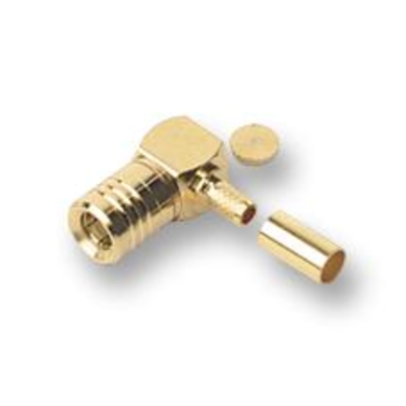 Multicomp PRO MP-24-08L-5-TGG MP-24-08L-5-TGG RF / Coaxial Connector SMB Right Angle Plug Crimp 50 ohm RG174 Beryllium Copper