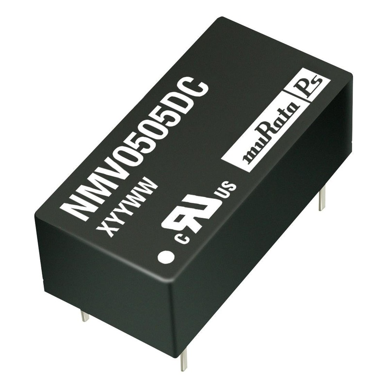 MURATA POWER SOLUTIONS NMV1215SC Isolated Board Mount DC/DC Converter, 3kV Isolation, Fixed, 2 Output, 10.8 V, 13.2 V, 1 W, 15 V