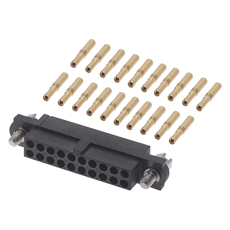 HARWIN M80-4612005 Wire-To-Board Connector, Jackscrews, Datamate J-Tek M80 Series, 20 Contacts, Receptacle, 2 mm