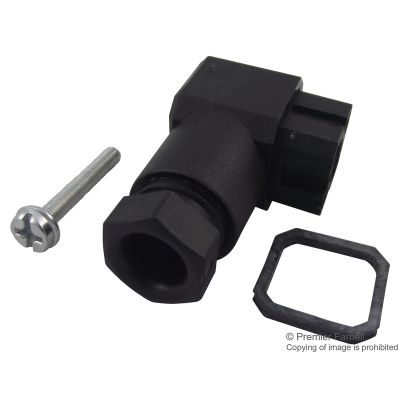 HIRSCHMANN G4W1F BLACK Rectangular Power Connector, Cable, Solder, Receptacle, 4 Contacts, Socket