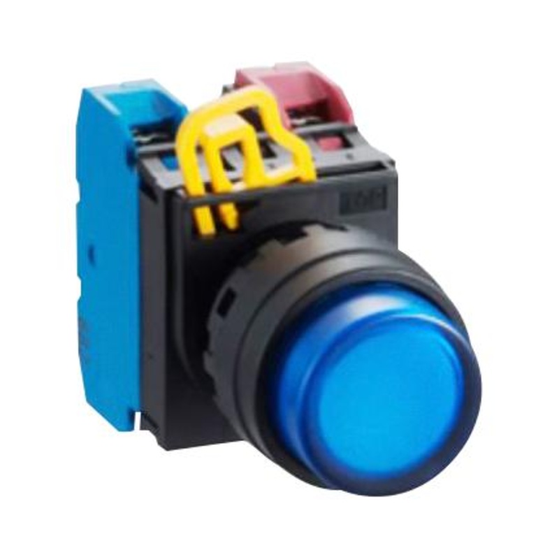Idec YW1L-AF2E10QM3S Illuminated Pushbutton Switch YW Series SPST-NO On-Off 240 V Blue