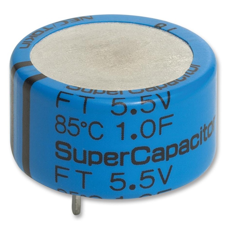 KEMET FT0H105ZF Supercapacitor, EDLC, 1 F, 5.5 V, Radial Leaded, FT Series, +80%, -20%