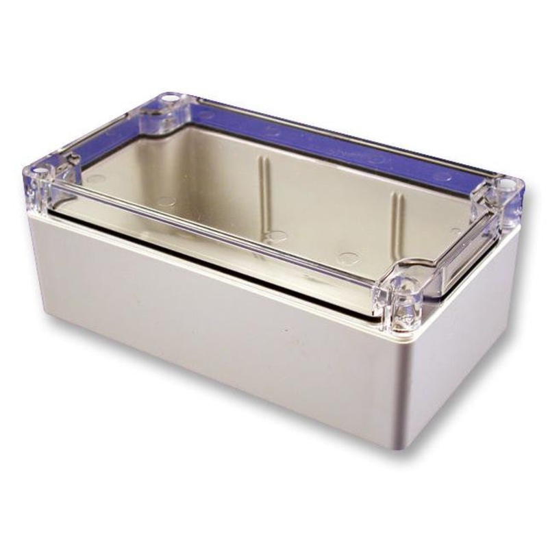 HAMMOND 1554C2GYCL Non Metallic Enclosure, Watertight, Clear Lid, Multipurpose, PC (Polycarbonate), Grey, Transparent