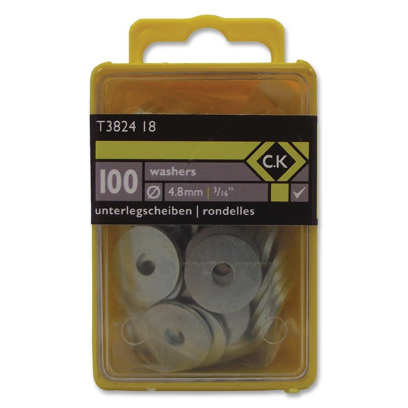 CK TOOLS T3824 18 WASHER, STEEL, 4.8MM, BOX OF 100