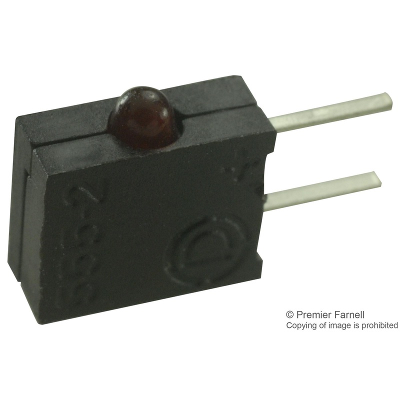 DIALIGHT 555-2001F Circuit Board Indicator, Red, 1 LEDs, Through Hole, 2mm, 20 mA, 1.2 mcd