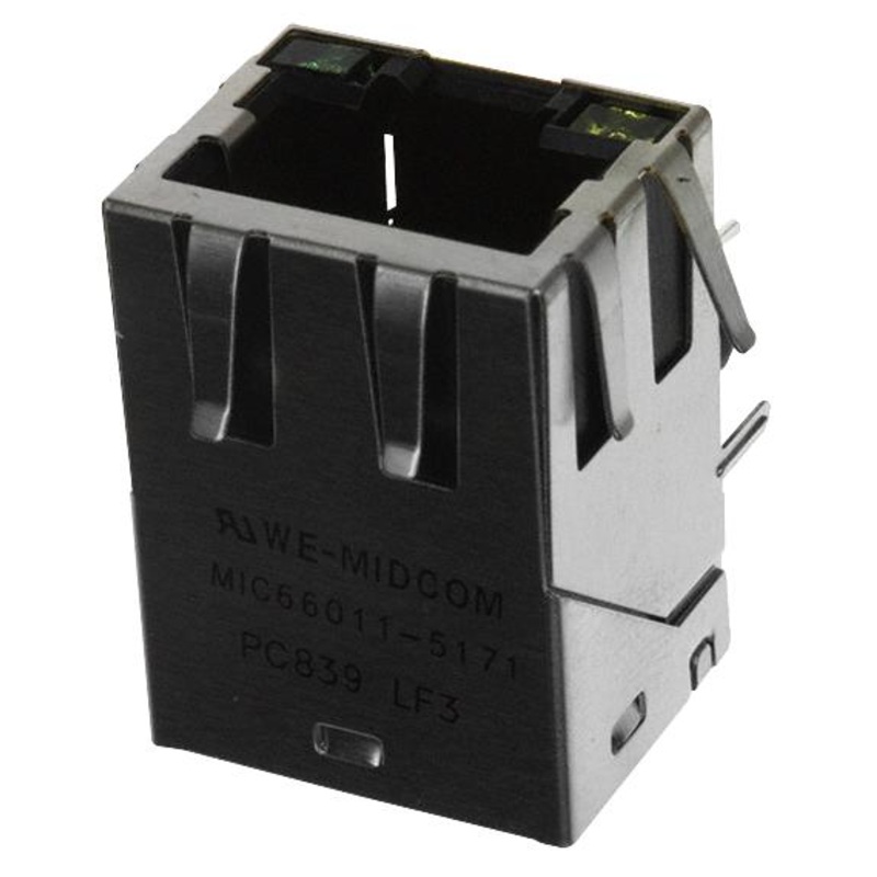 Wurth Elektronik 7499011121A Modular Connector RJ45 Jack 1 x (Port) 8P8C Through Hole Mount