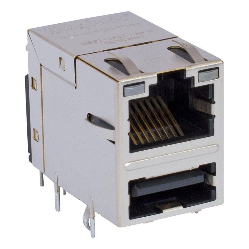 BEL Magnetic Solutions 0821-1X1T-36-F RJ45 Connector Jack 8P8C 1PORT TH