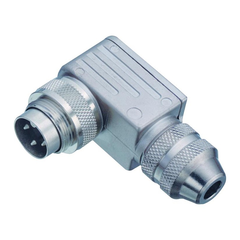 Binder 99-5121-75-06 Circular Connector 423 Series Right Angle Plug 6 Contacts Solder Pin Threaded
