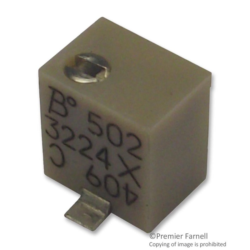 BOURNS 3224X-1-200E Trimmer Potentiometer, 20 ohm, 250 mW,  10%, 3224X Series, 12 Turns, Surface Mount Device