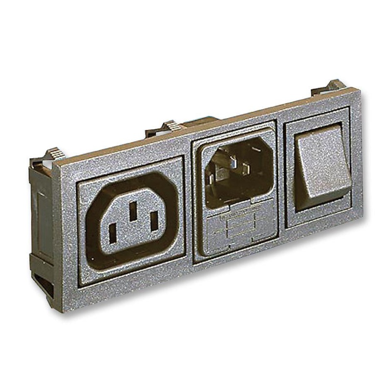 BULGIN BZH11/Z0000/10 Power Entry Connector, BZH11 Series, Plug, Receptacle, 250 V, 10 A, Panel Mount, Quick Connect