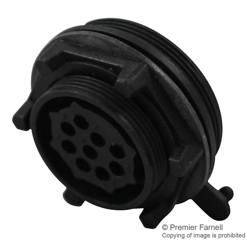 BULGIN PX0727/S Circular Connector, Buccaneer Standard Series, Panel Mount Receptacle, 9 Contacts, Crimp Socket