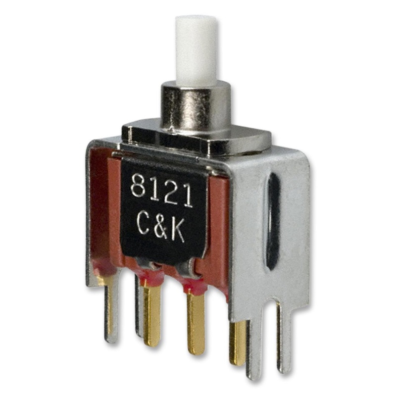 C & K COMPONENTS 8121SD3V3GE Pushbutton Switch, Momentary Spring Return, SPDT, 120 V, 28 V, 1 A, Solder