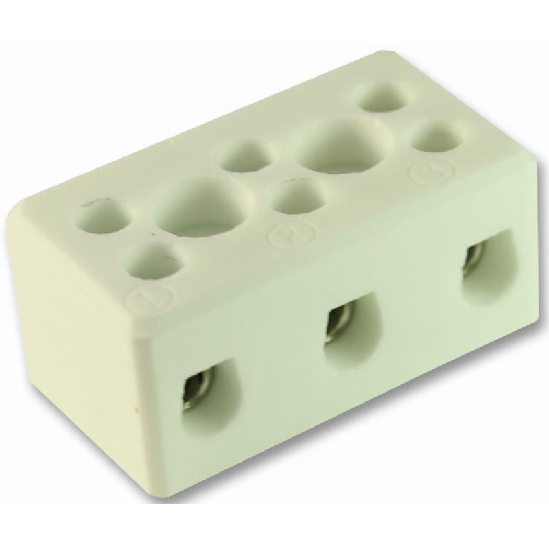 CAMDENBOSS CHTB6/3N Panel Mount Barrier Terminal Block, 3 Ways, 12.5 mm, 41 A