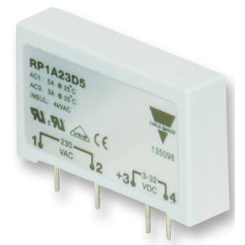CARLO GAVAZZI RP1A23D5 Solid State Relay, SPST, 5 A, 265 Vrms, PCB, Through Hole, Zero Crossing