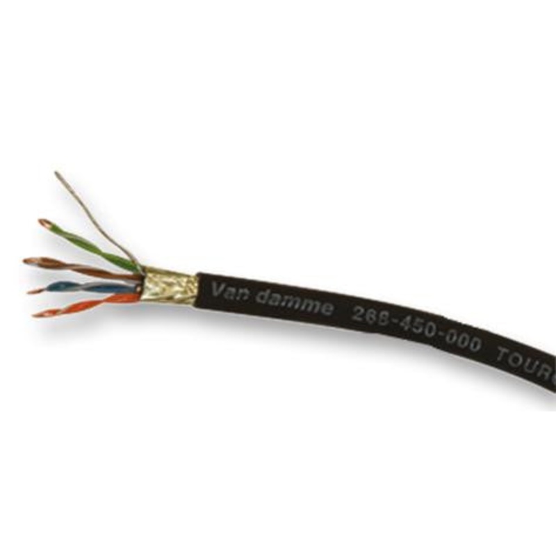 VAN DAMME 268-450-000 Shielded Networking Cable, Per M, Cat5e, 4 Pair, 26 AWG, 0.14 mm