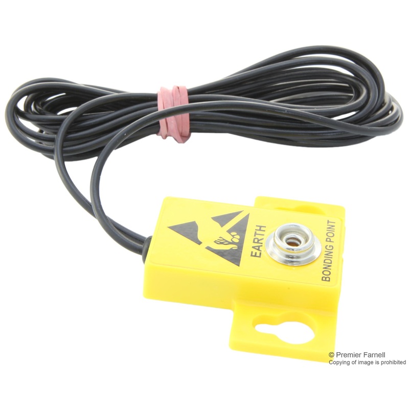 VERMASON 231405 Earth Bonding Point Bracket, 10mm Stud, 1Mohm Resistor, 2m Ring Terminal Lead