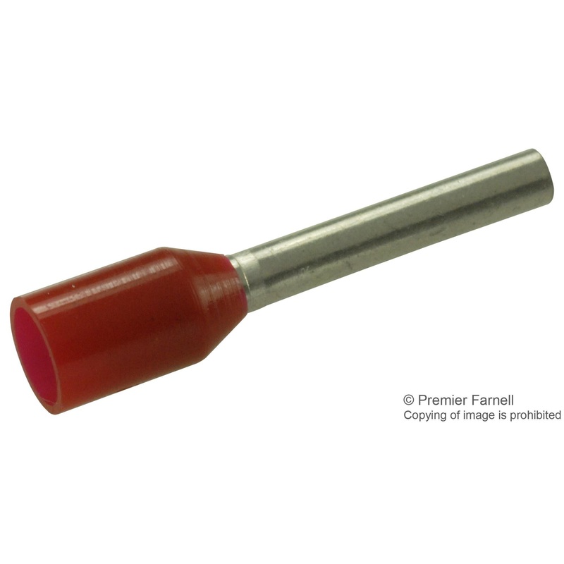 WAGO 216-243 TERMINAL, FERRULE, 10 X 1.4MM, CRIMP RED