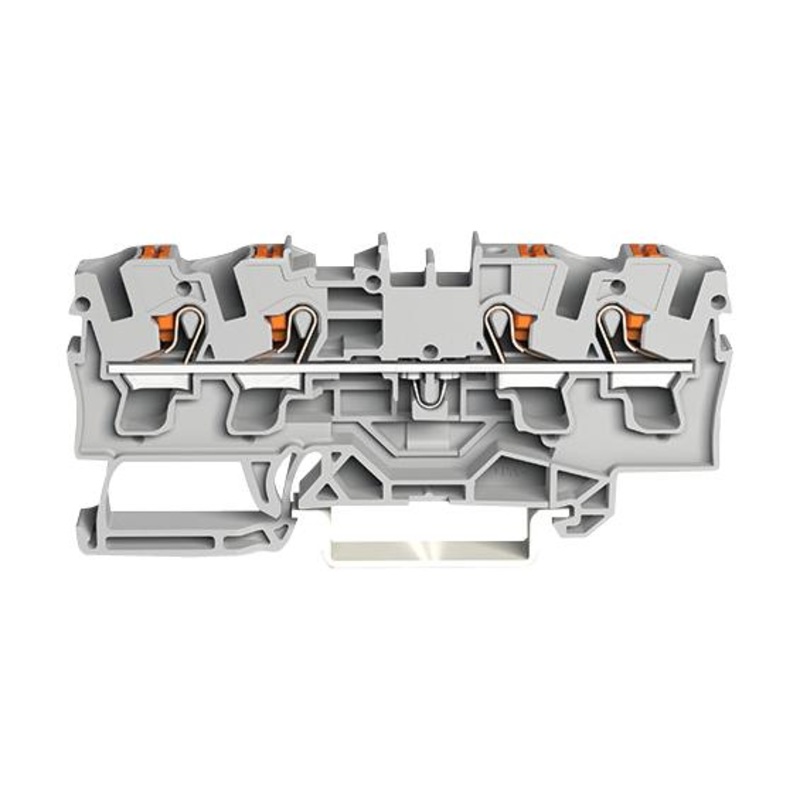Wago 2204-1401 DIN Rail Mount Terminal Block 4 Ways 20 AWG 10 mm Clamp 32 A