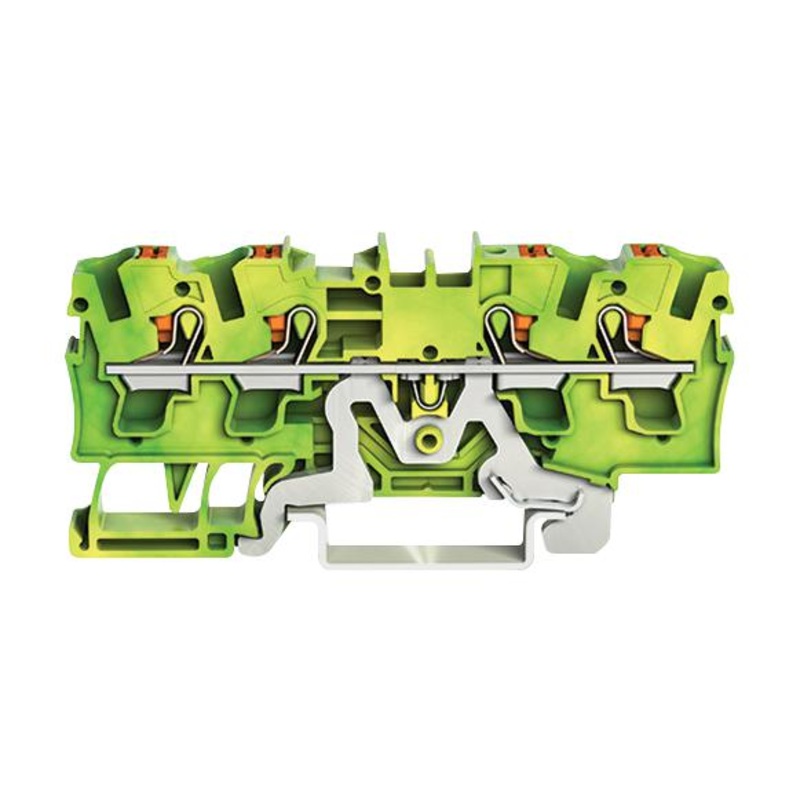 Wago 2204-1407 DIN Rail Mount Terminal Block 4 Ways 20 AWG 10 mm Clamp 32 A
