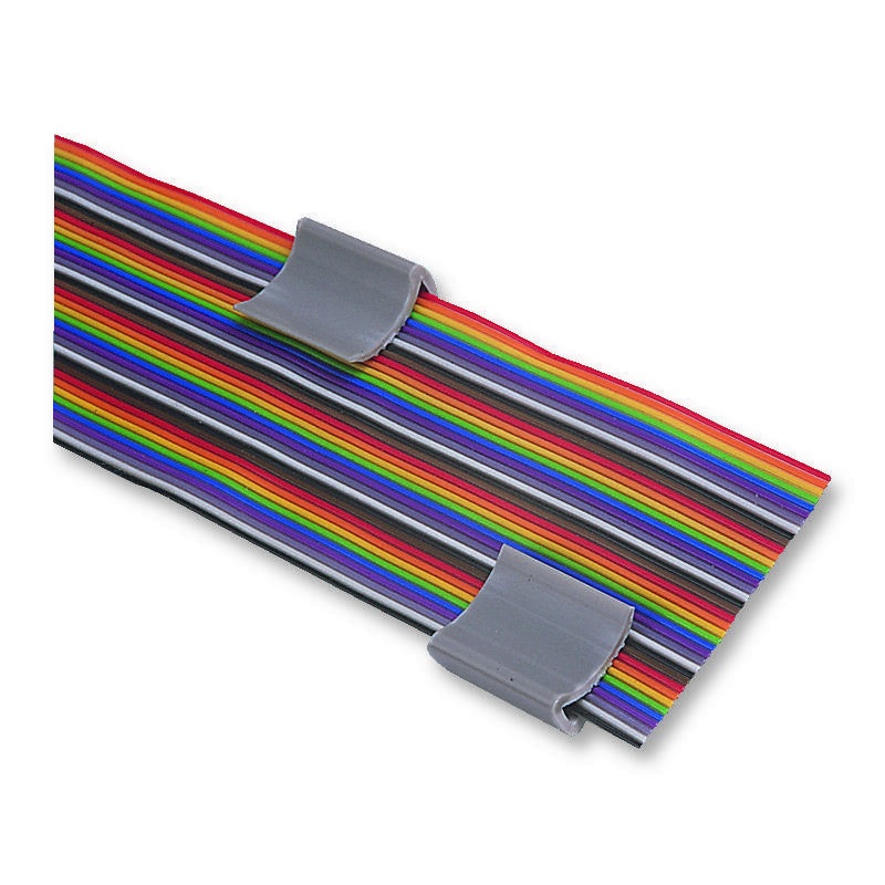 PRO POWER FC-20 Fastener, Adhesive Backed Flat Cable Clamp, PVC (Polyvinylchloride), Grey, 10 mm, 20 mm