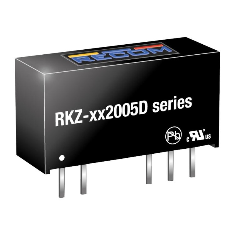 RECOM POWER RKZ-052005D Isolated Through Hole DC/DC Converter, Medical, 1:1, 2 W, 2 Output, 20 V, 50 mA