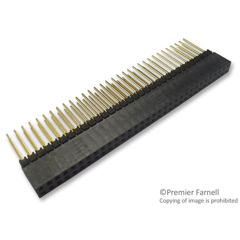 SAMTEC ESQ-132-14-G-D Board-To-Board Connector, Elevated, 2.54 mm, 64 Contacts, Receptacle, ESQ Series, Through Hole