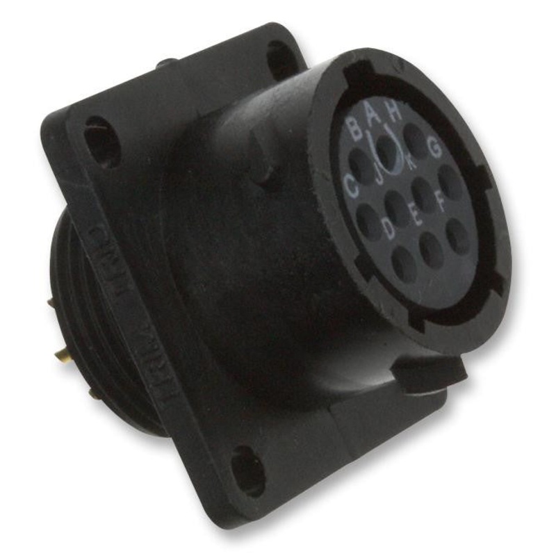 SOURIAU UTS012E10S Circular Connector, Trim Trio UTS Series, Wall Mount Receptacle, 10 Contacts, Solder Socket
