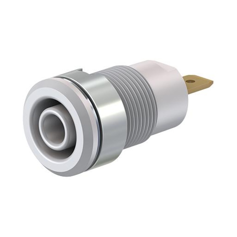 Staubli 23.3000-29 Banana Test Connector 4mm Jack Panel Mount 24 A 1 kV Gold Plated Contacts White