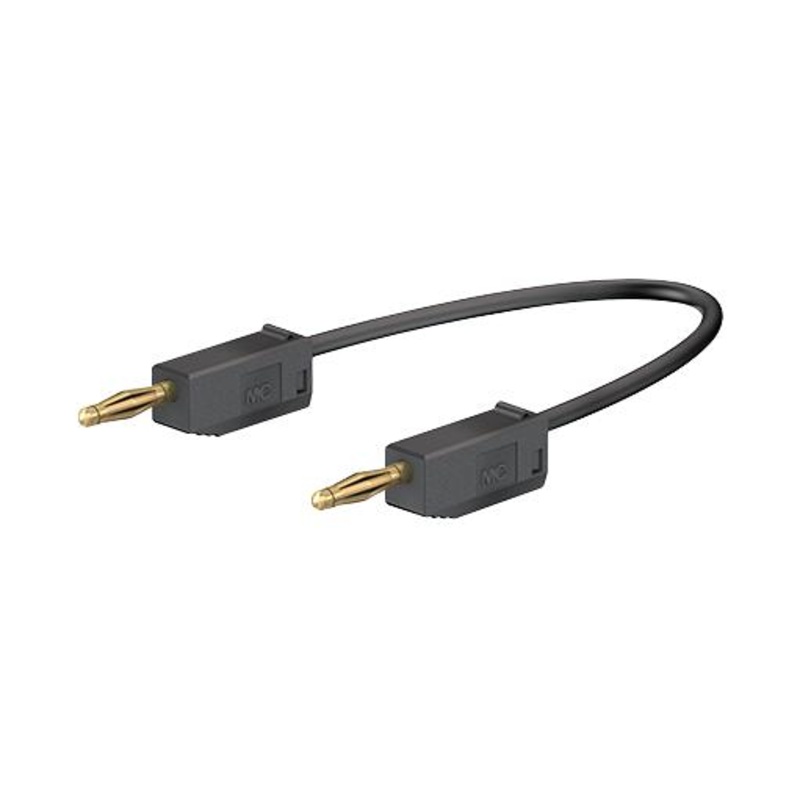 Staubli 28.0039-030-21 Test Lead PVC 2mm Stackable Banana Plug 60 VDC 10 A Black 300 mm